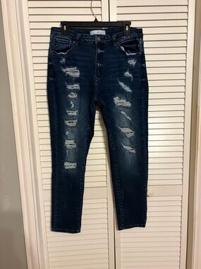 KanCan Dark Blue Distressed Skinny Jeans